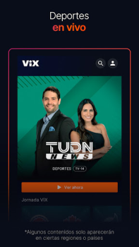 Herunterladen ViX: TV, Deportes y Noticias Unterhaltung für Android Bildschirmfoto 3
