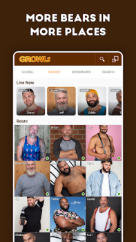 Herunterladen GROWLR: Gay Bears Near You Soziales für Android Bildschirmfoto 3