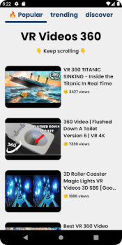 Herunterladen VR-Videos 360 Unterhaltung für Android Bildschirmfoto 2
