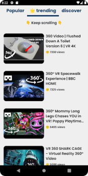 Herunterladen VR-Videos 360 Unterhaltung für Android Bildschirmfoto 3