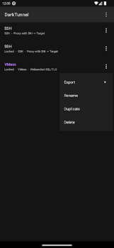 Herunterladen DarkTunnel - SSH DNSTT V2Ray Werkzeuge für Android Bildschirmfoto 3