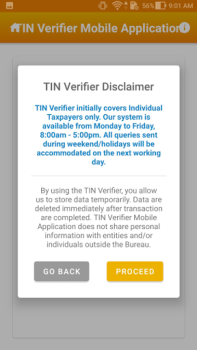 Herunterladen TIN Verifier Application Finanzen für Android Bildschirmfoto 2