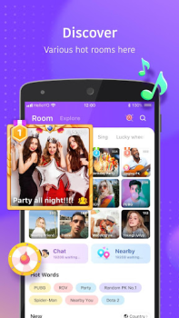 Herunterladen Hello Yo - Group Chat Rooms Soziales für Android Bildschirmfoto 2