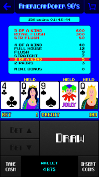 Herunterladen American Poker 90's Casino Kasino für Android Bildschirmfoto 2