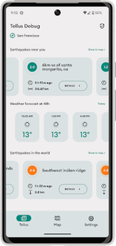 Herunterladen Tellus earthquake detector Nachrichten & Magazine für Android