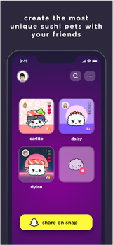 Herunterladen SUSH Grow cute virtual animal Soziales für Android Bildschirmfoto 2