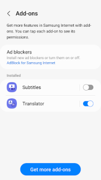 Herunterladen Samsung Internet Browser Beta Kommunikation für Android Bildschirmfoto 6