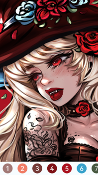 Herunterladen Vampire Paint by Number Brettspiele für Android Bildschirmfoto 6