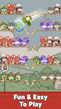 Herunterladen Cat Sort Puzzle: Cute Pet Game Gelegentlich für Android Bildschirmfoto 2