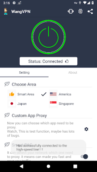 Herunterladen Wang VPN - Fast Secure VPN Werkzeuge für Android Bildschirmfoto 2