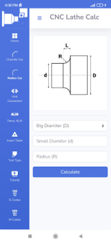 Herunterladen CNC Lathe Calc Arbeit für Android Bildschirmfoto 2