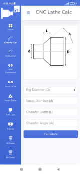 Herunterladen CNC Lathe Calc Arbeit für Android Bildschirmfoto 3