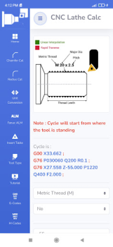 Herunterladen CNC Lathe Calc Arbeit für Android Bildschirmfoto 4