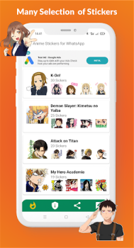 Herunterladen Anime Stickers for WhatsApp Personalisierung für Android Bildschirmfoto 5