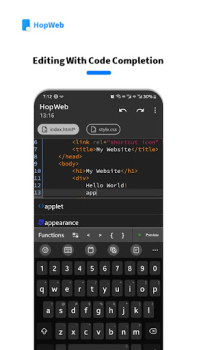 Herunterladen HopWeb: Edit & Run PHP/HTML Werkzeuge für Android Bildschirmfoto 2