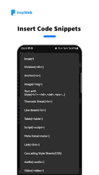 Herunterladen HopWeb: Edit & Run PHP/HTML Werkzeuge für Android Bildschirmfoto 7