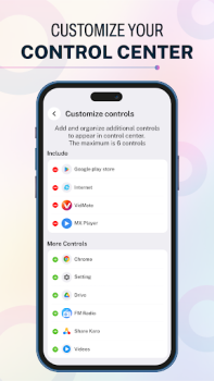 Herunterladen iOS 17 - Control Center App Personalisierung für Android Bildschirmfoto 2