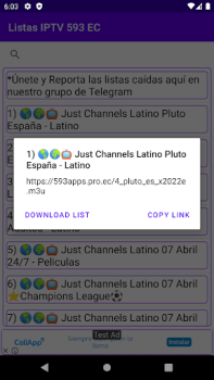 Herunterladen Listas IPTV 593 EC Unterhaltung für Android Bildschirmfoto 5