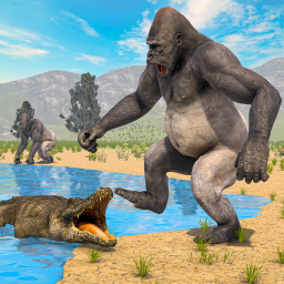 Logo Angry Wild Gorilla Animal Game