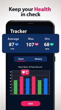 Herunterladen Herzfrequenzmonitor: Pulsscan Medizin für Android Bildschirmfoto 4