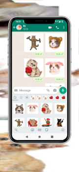 Herunterladen WAStickerApps Aufkleber Katzen Kommunikation für Android Bildschirmfoto 5