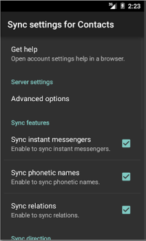 Herunterladen CardDAV-Sync free Arbeit für Android Bildschirmfoto 6