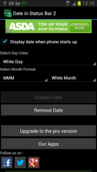 Herunterladen Datum Status Bar 2 Arbeit für Android Bildschirmfoto 2