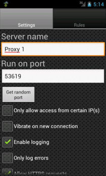 Herunterladen Proxy Server Werkzeuge für Android Bildschirmfoto 2