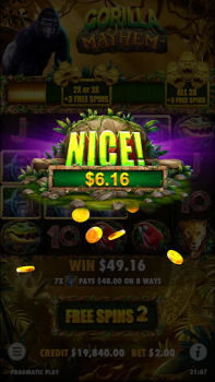 Herunterladen Gorilla Mayhem Slot Casino Kasino für Android Bildschirmfoto 3
