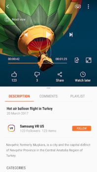 Herunterladen Samsung VR видео Video-Player und -Editoren für Android Bildschirmfoto 6