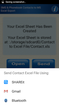Herunterladen Save Phonebook & SMS to Excel Werkzeuge für Android Bildschirmfoto 4