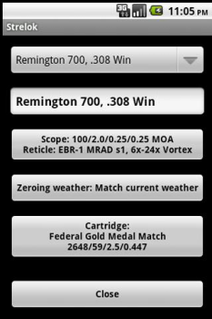 Herunterladen Strelok. Ballistic calculator Sport für Android Bildschirmfoto 5