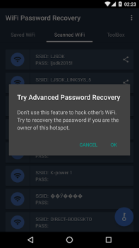 Herunterladen WiFi Password Recovery Werkzeuge für Android Bildschirmfoto 3