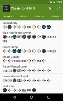 Herunterladen Cheat Codes for GTA5 Unterhaltung für Android Bildschirmfoto 4