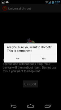 Herunterladen Universal Unroot Werkzeuge für Android Bildschirmfoto 2