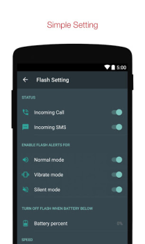 Herunterladen Flash Alerts on Call and SMS Werkzeuge für Android Bildschirmfoto 2