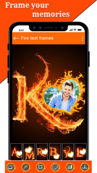 Fire Text Photo Frames App