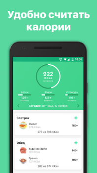 Herunterladen Счетчик калорий диета 10Levels Gesundheit & Fitness für Android Bildschirmfoto 3