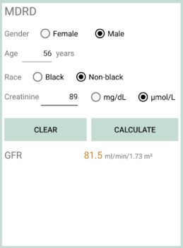 Herunterladen eGFR Rechner Medizin für Android Bildschirmfoto 3