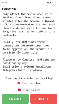 Herunterladen Comatose — Android Deep Sleep Werkzeuge für Android Bildschirmfoto 2