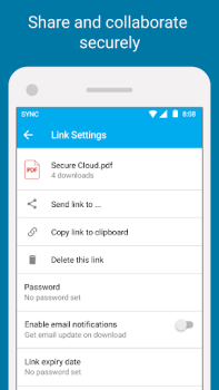 Herunterladen Sync - Secure cloud storage Arbeit für Android Bildschirmfoto 2