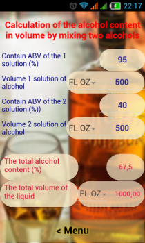 Herunterladen Alkohol Kalkulator Werkzeuge für Android Bildschirmfoto 3