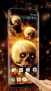 Herunterladen Flaming Skull Live Wallpaper for Free Personalisierung für Android Bildschirmfoto 2