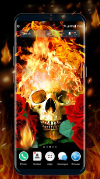 Herunterladen Flaming Skull Live Wallpaper for Free Personalisierung für Android Bildschirmfoto 3
