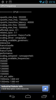 Herunterladen CPU Frequency Werkzeuge für Android Bildschirmfoto 2