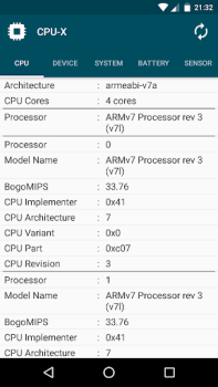 Herunterladen CPU-X Werkzeuge für Android Bildschirmfoto 2