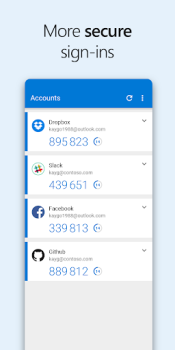 Herunterladen Microsoft Authenticator Werkzeuge für Android Bildschirmfoto 3