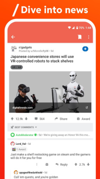 Herunterladen Reddit Nachrichten & Magazine für Android Bildschirmfoto 4