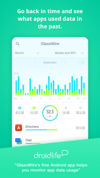 Herunterladen GlassWire Data Usage Monitor Werkzeuge für Android Bildschirmfoto 3