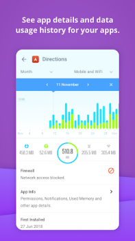 Herunterladen GlassWire Data Usage Monitor Werkzeuge für Android Bildschirmfoto 7